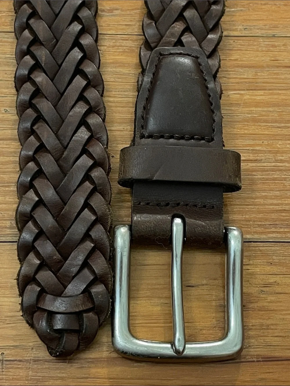 Wrangler Mens Brown Braided Woven Leather Belt Size 36 90 Guatemala